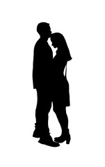 romantic couple vector illustration of a silhouette of a loving couple