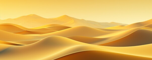 Abstract yellow background with mountain outlines. Generative AI.