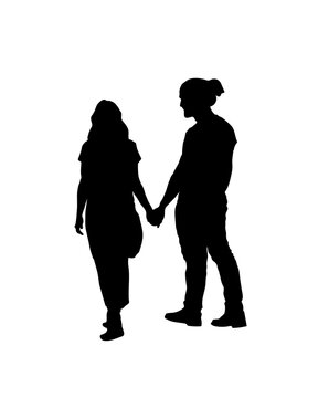 romantic couple vector illustration of a silhouette of a loving couple