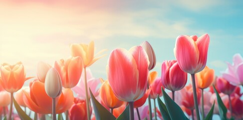 Sun-kissed Tulip Delights in a Vibrant Spring Awakening - Generative AI