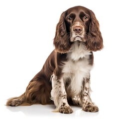 Regal English Cocker Spaniel Seated Elegantly - Purebred Canine Portrait - Generative AI