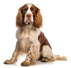 Regal English Cocker Spaniel Seated Elegantly - Purebred Canine Portrait - Generative AI