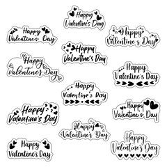 Set of Valentine's day stickers and badges.