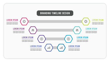 Eight steps timeline infographic design.eps