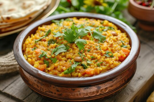 Khichdi or khichri is a dish in South Asian cuisine made of rice and lentils with numerous variations