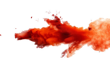 Chili pepper powder splash, spicy burst, dust or red color explosionChilli or paprika spice splatters, paint clouds design elements - obrazy, fototapety, plakaty
