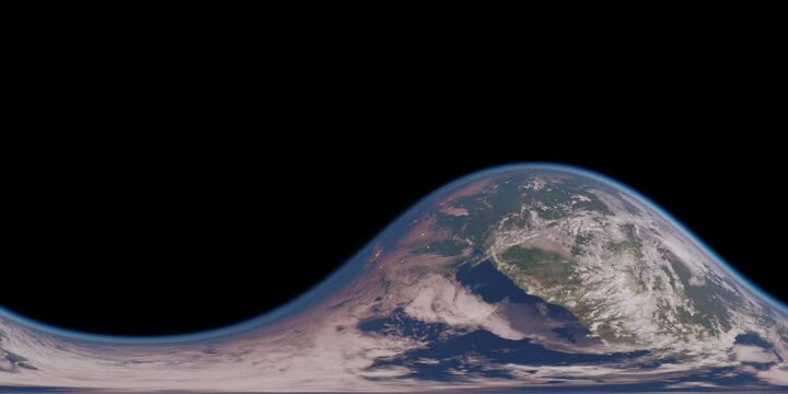 VR 360 of Earth in the outer space