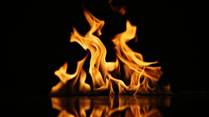 Fototapeta premium Fire flame on black background