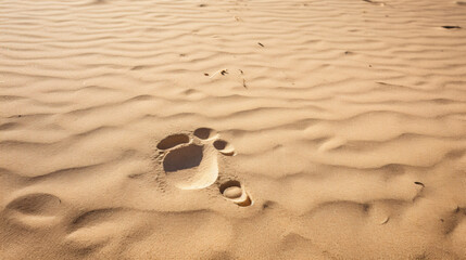 Fototapeta na wymiar Footprint on sand