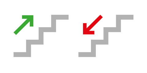 arrow, graph, stairs icon 