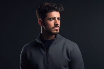 Naklejka premium confident and relaxed young male model with masculine charm