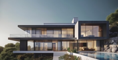 Fototapeta premium 3d residential house property a architectural masterpiece design