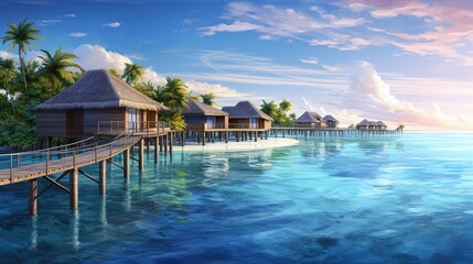 Fototapeta na wymiar Maldives, realistic, --ar 16:9 --v 5.2 Job ID: 3dfb7af6-235e-4846-816c-9c0c02dbe7ea