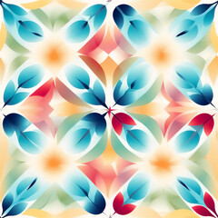 Seamless pattern : Floral Mandala Patterns in Warm Sunset Hues
