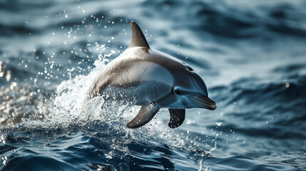Dolphin jumping out of water. 