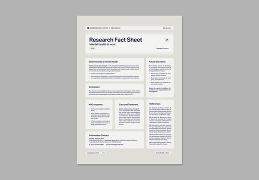 Research Fact Sheet Layout