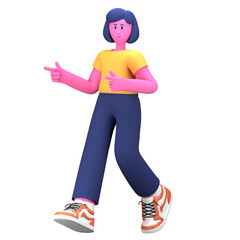Girl Walking Activity Pose Creative