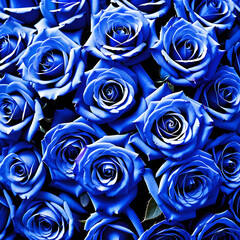 A lot of beautiful blue rose flowers all over the place, for a beautiful bright wall background