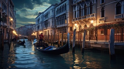 Venice, beautiful picture, realistic photo --ar 16:9 --v 5.2 Job ID: a4288fd5-f559-4bff-8c15-f811becaa1c9 - obrazy, fototapety, plakaty