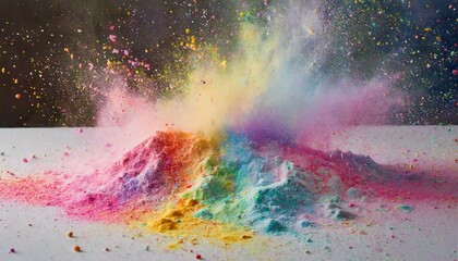 abstract background with bubbles, Colored powder explosion. Rainbow colors dust background. Multicolored powder splash background