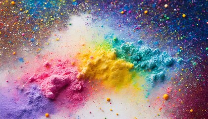 abstract colorful background with bubbles, Colored powder explosion. Rainbow colors dust background. Multicolored powder splash background