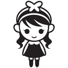 Fototapeta premium black and white drawing of a girl
