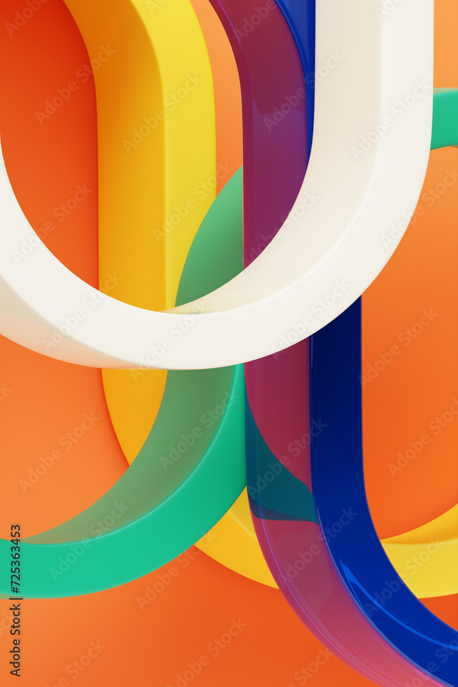 Poster 3d illustration of a blue abstract gradient background with lines. print from the waves. modern grap