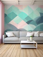 Pastel Waves Geometric Ocean Wall Decor: Modern Designs