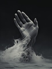 Moody Monochrome Portraits: Ocean Wall Decor Featuring Waves of Emotion