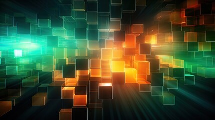 Abstract technology background. Fractal cube wallpaper
