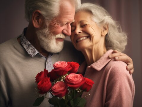 Happy senior couple in love. Close-up