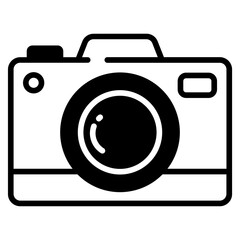 camera glyph and line vector illustration