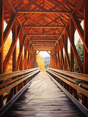 Dawn Painting: Quaint Covered Bridge Scenes & Sunrise Bridge Highlights