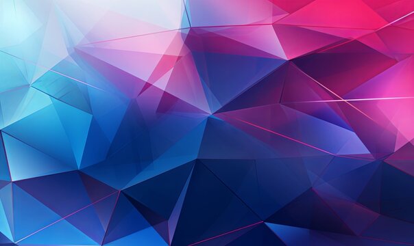 a purple and blue background with lines and triangles, in the style of colorful