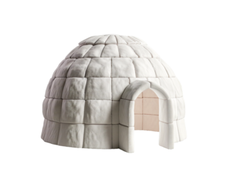 Igloo, transparent background, isolated image, generative AI