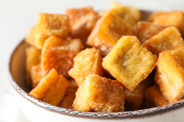 Fried tofu, delicious and tasty fried food, tasty food