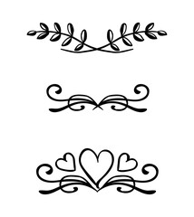 Hand drawn wedding ornament collection	