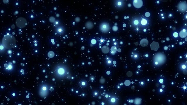 falling particles glitter blue sparkles background
