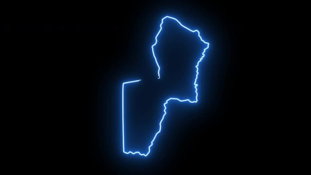 Animated map of General Santos in the Philippines with a glowing neon effect