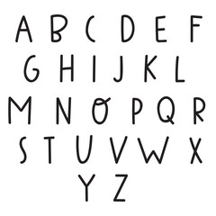 Alphabet. Black colors. Flat vector design illustrations