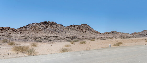 Dolerite boulders buttes on 37 gravel road side, north of Ais,  Namibia