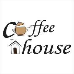 coffee house and coffee cattle with logo design. this is a vector logo design.