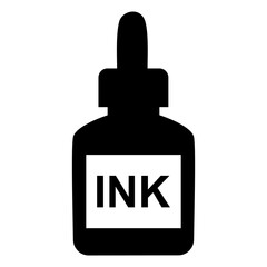 illustration of a bottle of ink. Ink icon bottle