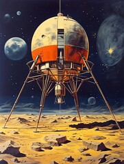 Vintage Space Exploration Posters: Captivating Moon Landing Art Prints That Evoke Nostalgia
