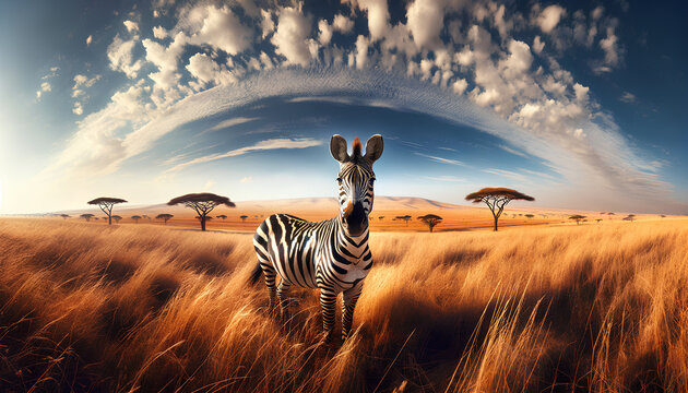 Zebra in a savanna setting