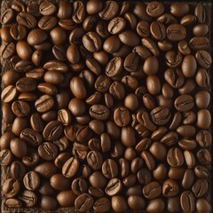 Obraz premium Raw coffee beans background, aromatic