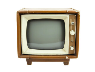 Television, vintage, transparent background, isolated image, generative AI
