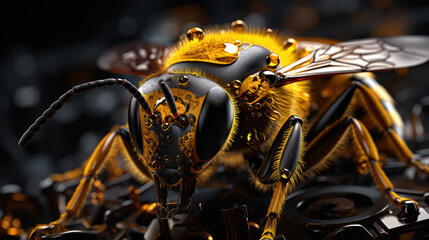 A macro shot of wasps, revealing the fascinating world of insects, generative AI
