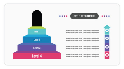 Four steps timeline door style infographics
