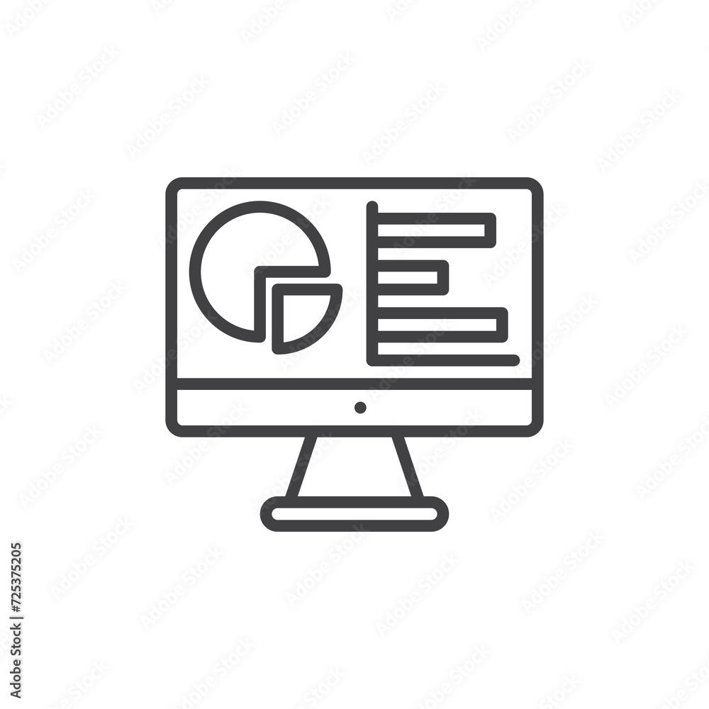 Poster dashboard elements line icon